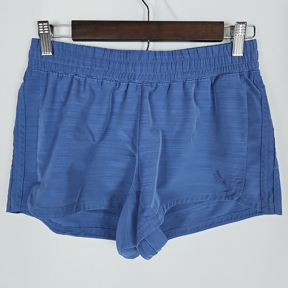 adidas Woman's Athletic Running Shorts Blue With Drawstring, Size: Small